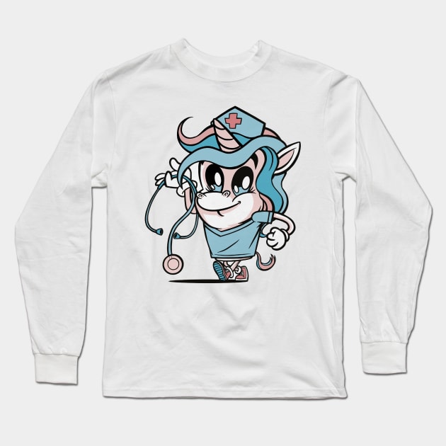 Nurse unicorn creature Long Sleeve T-Shirt by Picasso_design1995